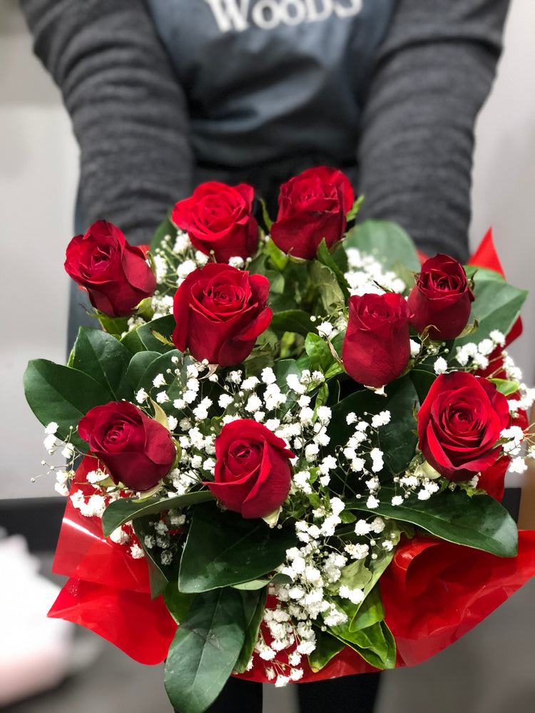 Small Red Roses Box Small Box With Red Roses Accented – Flowers in the Woods